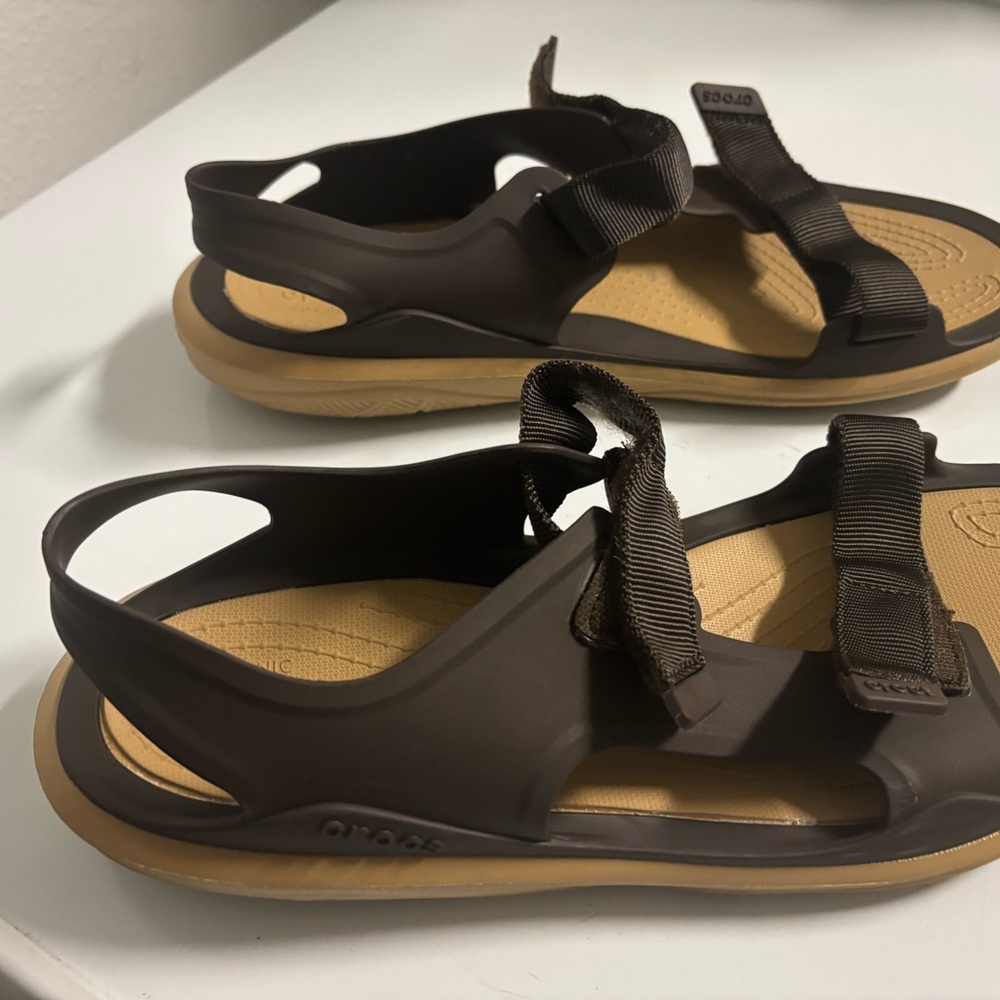 CROCS Dark Brown Sandals - Size 13